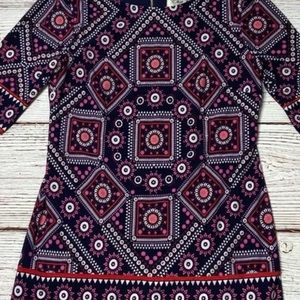 Eliza J Geometric Print Shift Dress Sz 2P petite knee